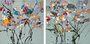 Flowers tweeluik - 160 x 80 cm - Schilderij abstract _8