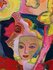  146 x 96 cm  - Worldly woman - Textielkunstwerk _8
