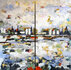 Serenity 150 x 150 cm Bloemen schilderij_8