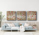 In the garden of mermory  drieluik- 300 x 100 cm - drieluik schilderij bloemen-natuur_8